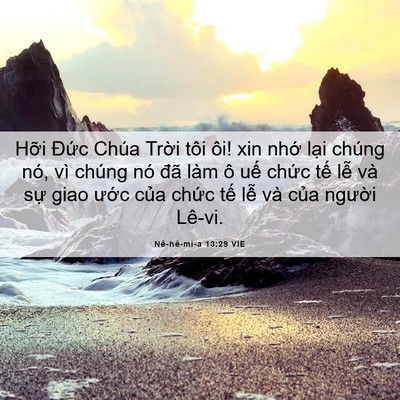Picture 06 - Nê-hê-mi-a 13:29 VIE - Hỡi Đức Chúa Trời tôi ôi! xin nhớ - Bible Verse Picture