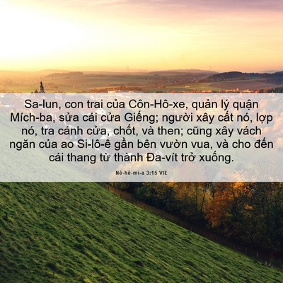 Picture 06 - Nê-hê-mi-a 3:15 VIE - Sa-lun, con trai của Côn-Hô-xe, quản lý - Bible Verse Picture