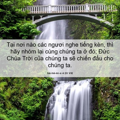 Picture 06 - Nê-hê-mi-a 4:20 VIE - Tại nơi nào các ngươi nghe tiếng kèn, - Bible Verse Picture