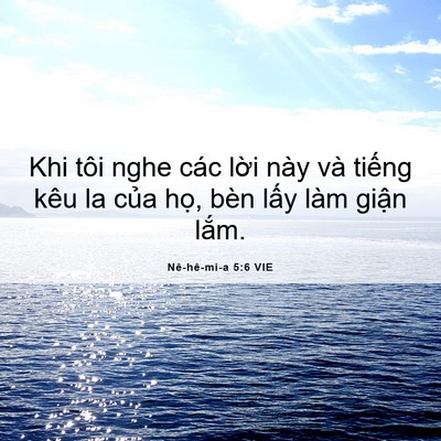 Picture 06 - Nê-hê-mi-a 5:6 VIE - Khi tôi nghe các lời này và tiếng kêu la - Bible Verse Picture