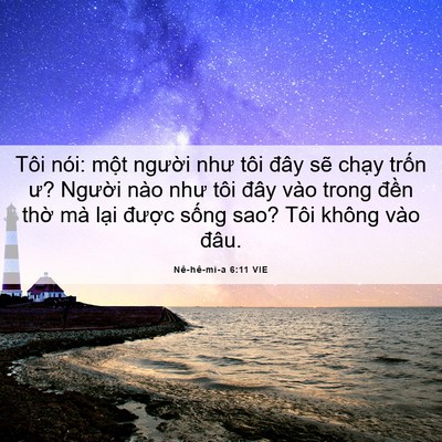 Picture 06 - Nê-hê-mi-a 6:11 VIE - Tôi nói: một người như tôi đây sẽ - Bible Verse Picture