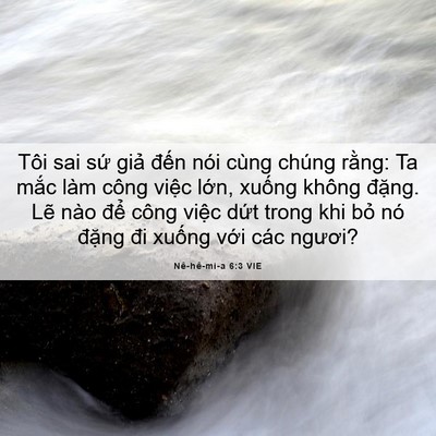 Picture 06 - Nê-hê-mi-a 6:3 VIE - Tôi sai sứ giả đến nói cùng chúng - Bible Verse Picture