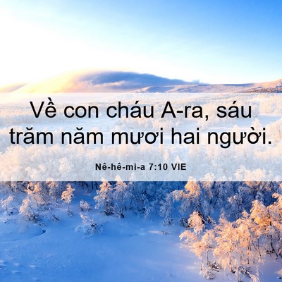 Picture 06 - Nê-hê-mi-a 7:10 VIE - Về con cháu A-ra, sáu trăm năm mươi hai - Bible Verse Picture