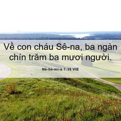 Picture 06 - Nê-hê-mi-a 7:38 VIE - Về con cháu Sê-na, ba ngàn chín trăm ba - Bible Verse Picture
