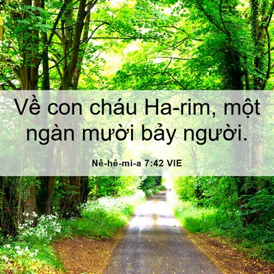 Picture 06 - Nê-hê-mi-a 7:42 VIE - Về con cháu Ha-rim, một ngàn mười bảy - Bible Verse Picture