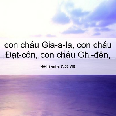 Picture 06 - Nê-hê-mi-a 7:58 VIE - con cháu Gia-a-la, con cháu Đạt-côn, con - Bible Verse Picture