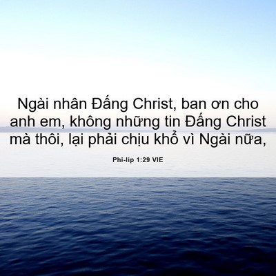 Picture 06 - Phi-líp 1:29 VIE - Ngài nhân Đấng Christ, ban ơn cho anh em, - Bible Verse Picture
