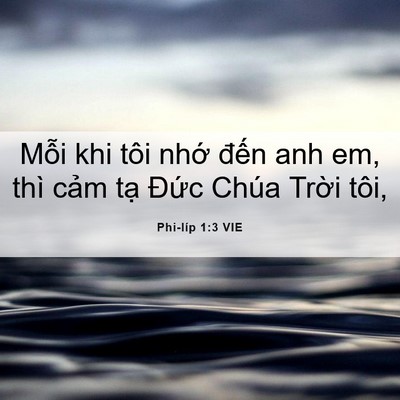 Picture 06 - Phi-líp 1:3 VIE - Mỗi khi tôi nhớ đến anh em, thì cảm - Bible Verse Picture