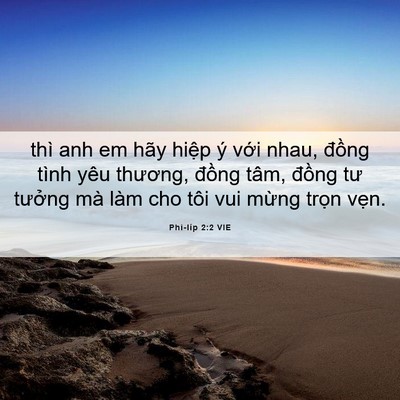 Picture 06 - Phi-líp 2:2 VIE - thì anh em hãy hiệp ý với nhau, đồng - Bible Verse Picture
