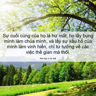 Picture 06 - Phi-líp 3:19 VIE - Sự cuối cùng của họ là hư mất; họ - Bible Verse Picture