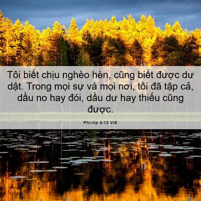 Picture 06 - Phi-líp 4:12 VIE - Tôi biết chịu nghèo hèn, cũng biết - Bible Verse Picture