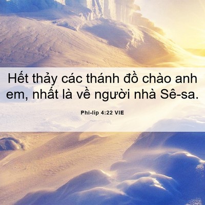 Picture 06 - Phi-líp 4:22 VIE - Hết thảy các thánh đồ chào anh em, - Bible Verse Picture