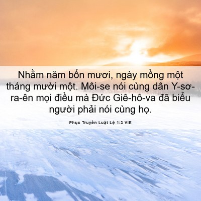 Picture 06 - Phục Truyền Luật Lệ 1:3 VIE - Nhằm năm bốn mươi, ngày mồng một - Bible Verse Picture