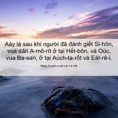 Picture 06 - Phục Truyền Luật Lệ 1:4 VIE - Aáy là sau khi người đã đánh giết - Bible Verse Picture