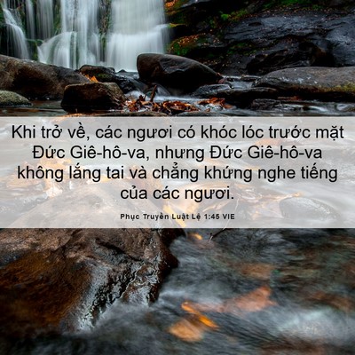 Picture 06 - Phục Truyền Luật Lệ 1:45 VIE - Khi trở về, các ngươi có khóc lóc - Bible Verse Picture