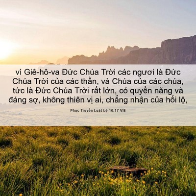 Picture 06 - Phục Truyền Luật Lệ 10:17 VIE - vì Giê-hô-va Đức Chúa Trời các ngươi - Bible Verse Picture
