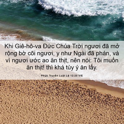 Picture 06 - Phục Truyền Luật Lệ 12:20 VIE - Khi Giê-hô-va Đức Chúa Trời ngươi đã - Bible Verse Picture