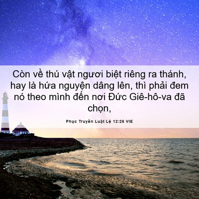 Picture 06 - Phục Truyền Luật Lệ 12:26 VIE - Còn về thú vật ngươi biệt riêng ra - Bible Verse Picture