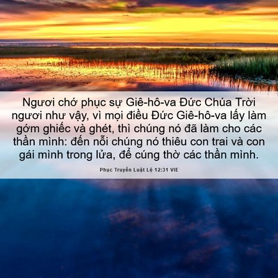 Picture 06 - Phục Truyền Luật Lệ 12:31 VIE - Ngươi chớ phục sự Giê-hô-va Đức - Bible Verse Picture