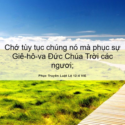 Picture 06 - Phục Truyền Luật Lệ 12:4 VIE - Chớ tùy tục chúng nó mà phục sự - Bible Verse Picture
