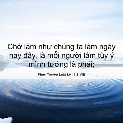 Picture 06 - Phục Truyền Luật Lệ 12:8 VIE - Chớ làm như chúng ta làm ngày nay đây, - Bible Verse Picture
