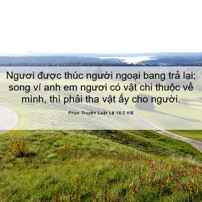 Picture 06 - Phục Truyền Luật Lệ 15:3 VIE - Ngươi được thúc người ngoại bang - Bible Verse Picture