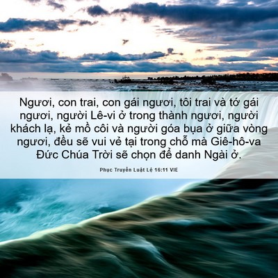 Picture 06 - Phục Truyền Luật Lệ 16:11 VIE - Ngươi, con trai, con gái ngươi, tôi trai - Bible Verse Picture
