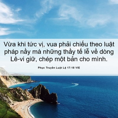 Picture 06 - Phục Truyền Luật Lệ 17:18 VIE - Vừa khi tức vị, vua phải chiếu theo - Bible Verse Picture