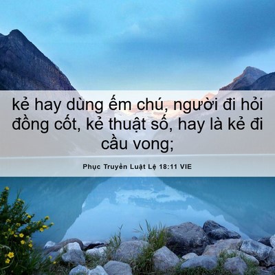 Picture 06 - Phục Truyền Luật Lệ 18:11 VIE - kẻ hay dùng ếm chú, người đi hỏi - Bible Verse Picture