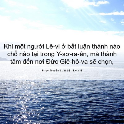 Picture 06 - Phục Truyền Luật Lệ 18:6 VIE - Khi một người Lê-vi ở bất luận thành - Bible Verse Picture