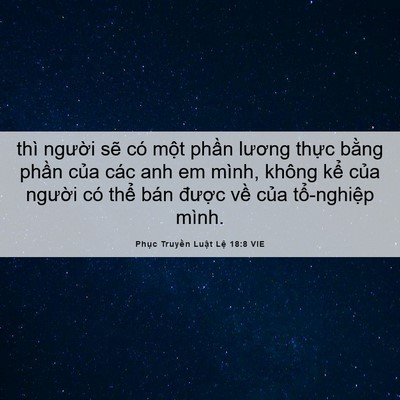 Picture 06 - Phục Truyền Luật Lệ 18:8 VIE - thì người sẽ có một phần lương - Bible Verse Picture