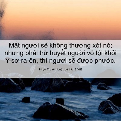 Picture 06 - Phục Truyền Luật Lệ 19:13 VIE - Mắt ngươi sẽ không thương xót nó; - Bible Verse Picture