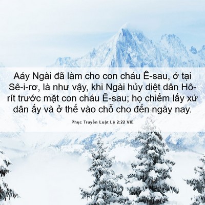 Picture 06 - Phục Truyền Luật Lệ 2:22 VIE - Aáy Ngài đã làm cho con cháu Ê-sau, ở - Bible Verse Picture