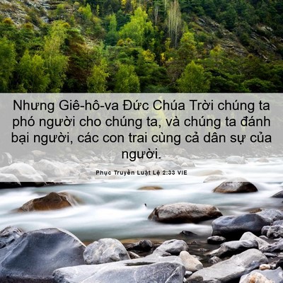 Picture 06 - Phục Truyền Luật Lệ 2:33 VIE - Nhưng Giê-hô-va Đức Chúa Trời chúng ta - Bible Verse Picture