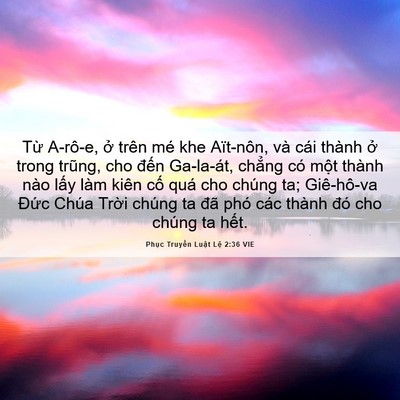 Picture 06 - Phục Truyền Luật Lệ 2:36 VIE - Từ A-rô-e, ở trên mé khe Aït-nôn, và - Bible Verse Picture