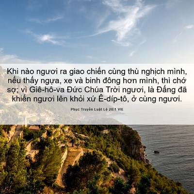Picture 06 - Phục Truyền Luật Lệ 20:1 VIE - Khi nào ngươi ra giao chiến cùng thù - Bible Verse Picture