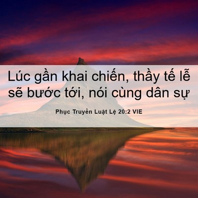 Picture 06 - Phục Truyền Luật Lệ 20:2 VIE - Lúc gần khai chiến, thầy tế lễ sẽ - Bible Verse Picture