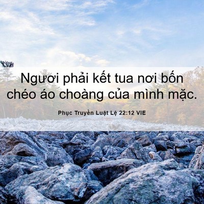 Picture 06 - Phục Truyền Luật Lệ 22:12 VIE - Ngươi phải kết tua nơi bốn chéo áo - Bible Verse Picture