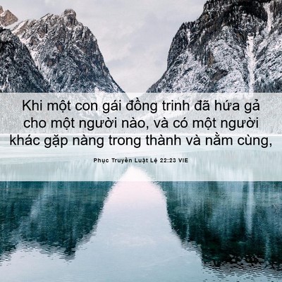 Picture 06 - Phục Truyền Luật Lệ 22:23 VIE - Khi một con gái đồng trinh đã hứa gả - Bible Verse Picture