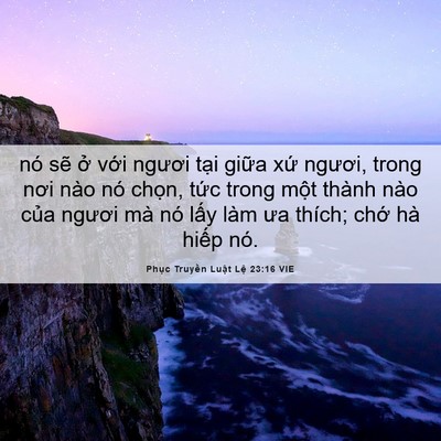 Picture 06 - Phục Truyền Luật Lệ 23:16 VIE - nó sẽ ở với ngươi tại giữa xứ - Bible Verse Picture