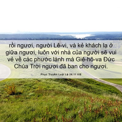Picture 06 - Phục Truyền Luật Lệ 26:11 VIE - rồi ngươi, người Lê-vi, và kẻ khách - Bible Verse Picture