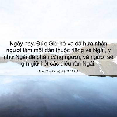 Picture 06 - Phục Truyền Luật Lệ 26:18 VIE - Ngày nay, Đức Giê-hô-va đã hứa nhận - Bible Verse Picture