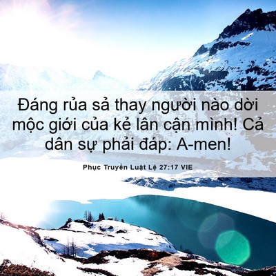 Picture 06 - Phục Truyền Luật Lệ 27:17 VIE - Đáng rủa sả thay người nào dời mộc - Bible Verse Picture
