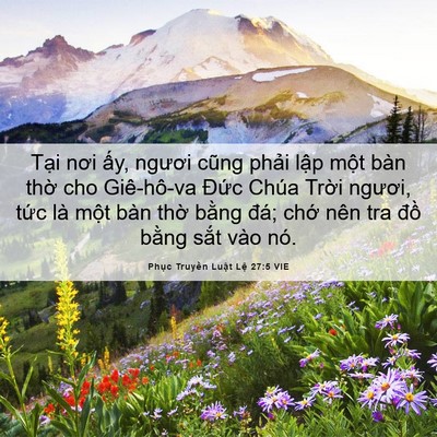 Picture 06 - Phục Truyền Luật Lệ 27:5 VIE - Tại nơi ấy, ngươi cũng phải lập một - Bible Verse Picture