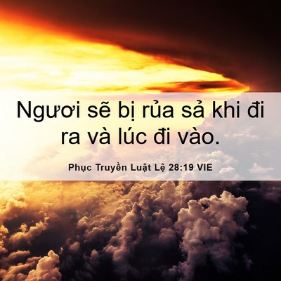 Picture 06 - Phục Truyền Luật Lệ 28:19 VIE - Ngươi sẽ bị rủa sả khi đi ra và lúc - Bible Verse Picture