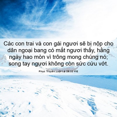 Picture 06 - Phục Truyền Luật Lệ 28:32 VIE - Các con trai và con gái ngươi sẽ bị - Bible Verse Picture
