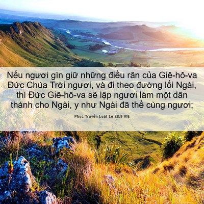 Picture 06 - Phục Truyền Luật Lệ 28:9 VIE - Nếu ngươi gìn giữ những điều răn - Bible Verse Picture