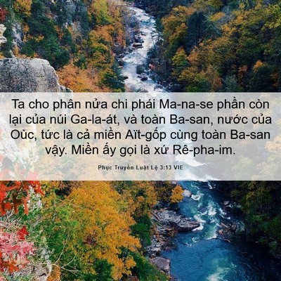 Picture 06 - Phục Truyền Luật Lệ 3:13 VIE - Ta cho phân nửa chi phái Ma-na-se phần còn - Bible Verse Picture