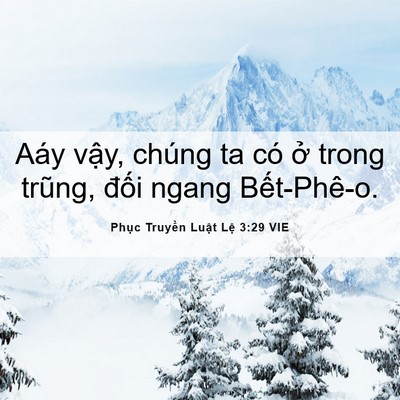 Picture 06 - Phục Truyền Luật Lệ 3:29 VIE - Aáy vậy, chúng ta có ở trong trũng, - Bible Verse Picture