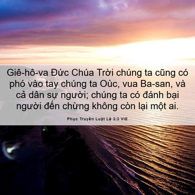 Picture 06 - Phục Truyền Luật Lệ 3:3 VIE - Giê-hô-va Đức Chúa Trời chúng ta cũng - Bible Verse Picture